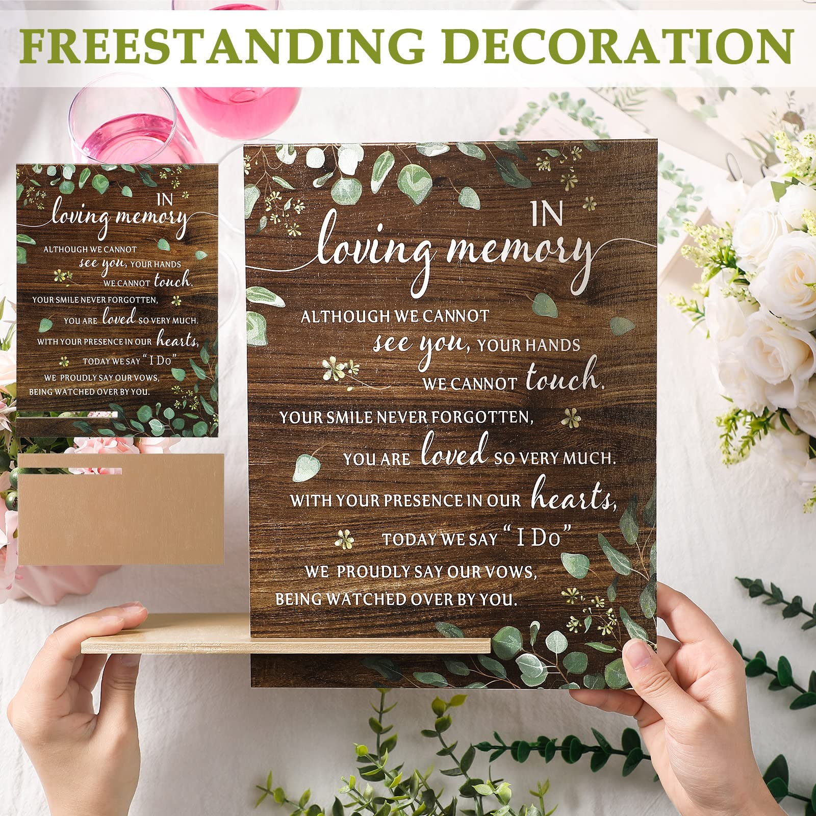 Memorial Table Sign for Wedding, Wedding Wooden Decorations for Reception,