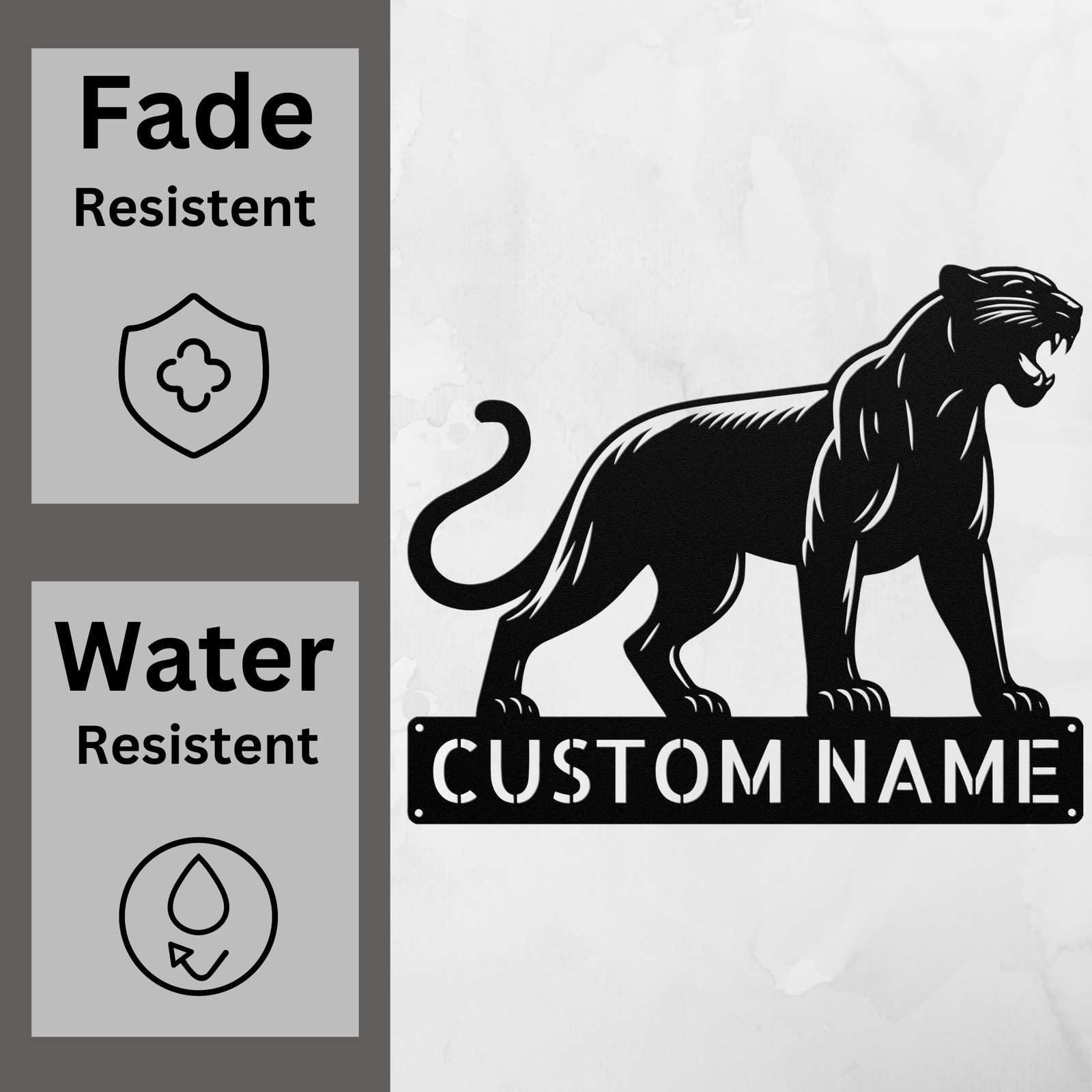 Custom Panther Metal Wall Art Personalized Home Decor Signs Family Name Gifts
