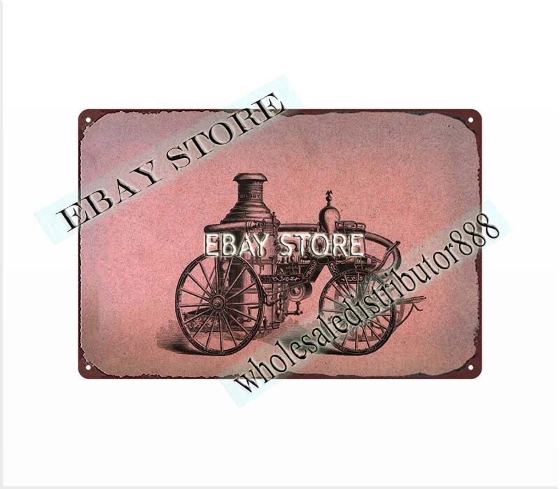 1877 Silsby Rotary Steam Fire Engines Seneca Falls, N metal tin sign tin plaque