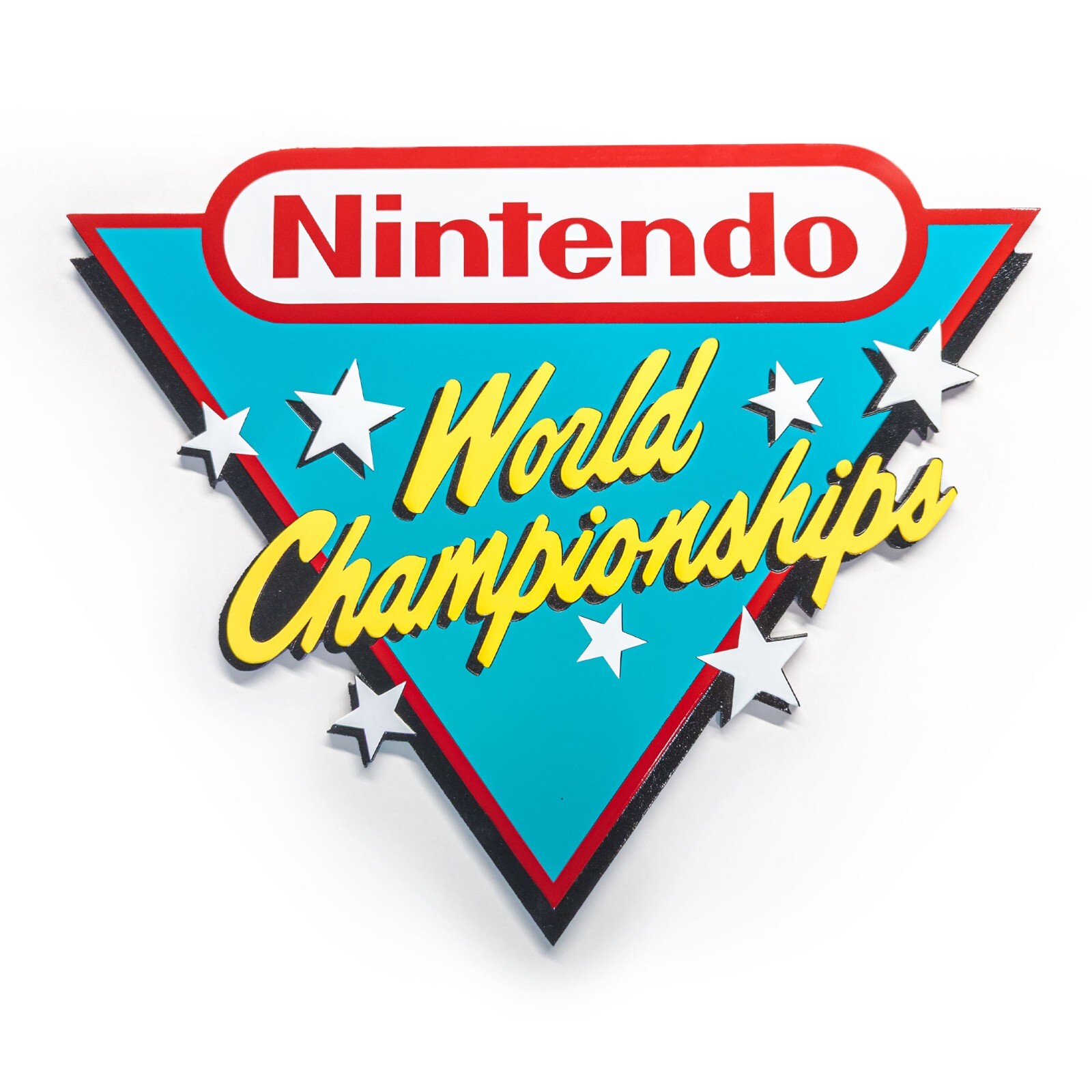 Large Engraved “Nintendo World Championships” Sign Wall Art Video Game Decor