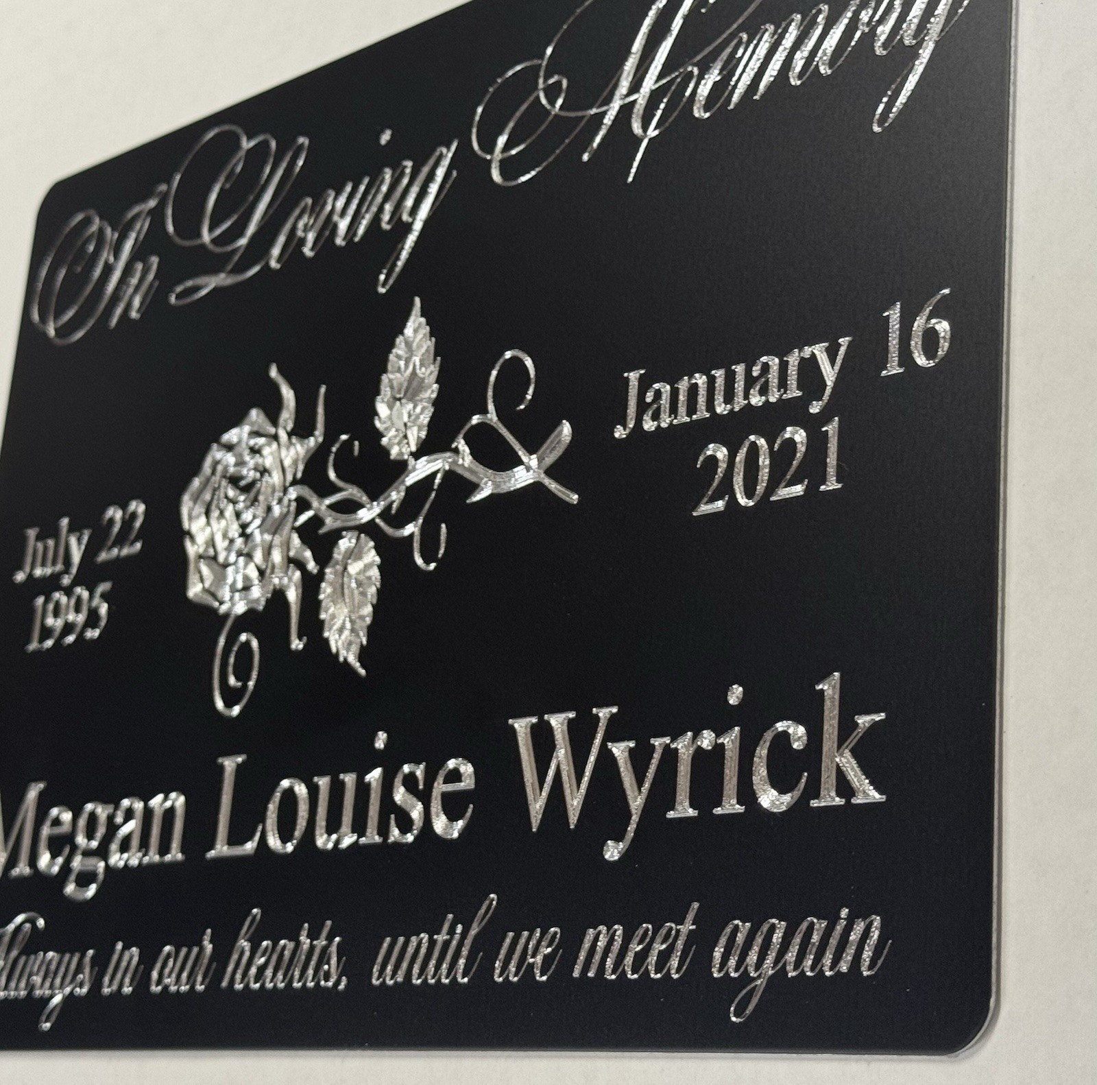 Engraved Personalized Custom Memorial Grave Marker Aluminum Metal Sign 10×7