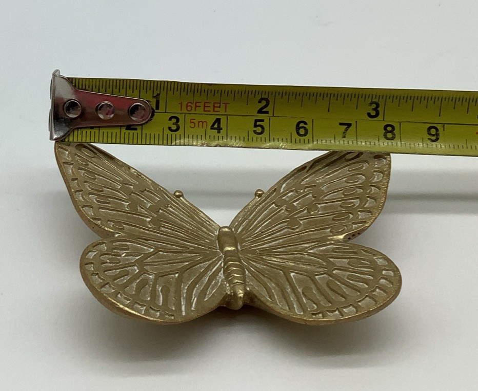 Set Of 8 Vintage Retro Mid Century Plastic Gold Butterfly Wall Hanging Art
