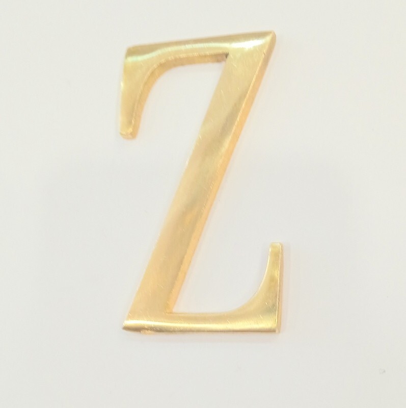 50 MM (2Inch) Brass Home 26 Polish Gold Wall Mounted Door Mounted Letters Z