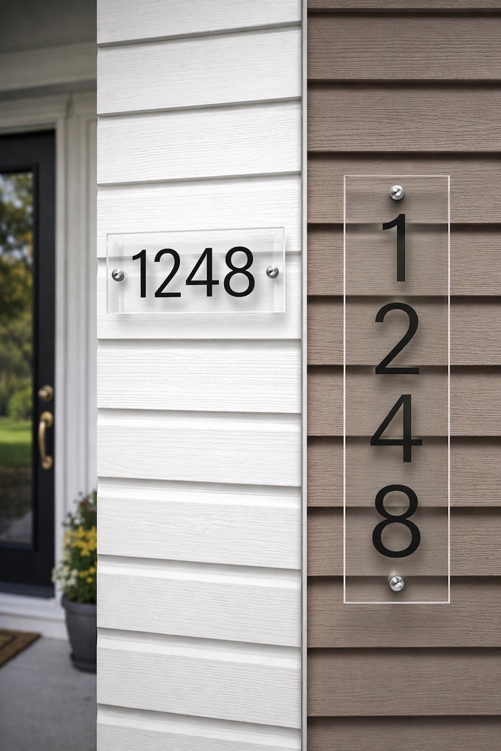 Custom House Number Sign Acrylic Address Plaque Modern Outdoor Sign 12×6 20×6 US