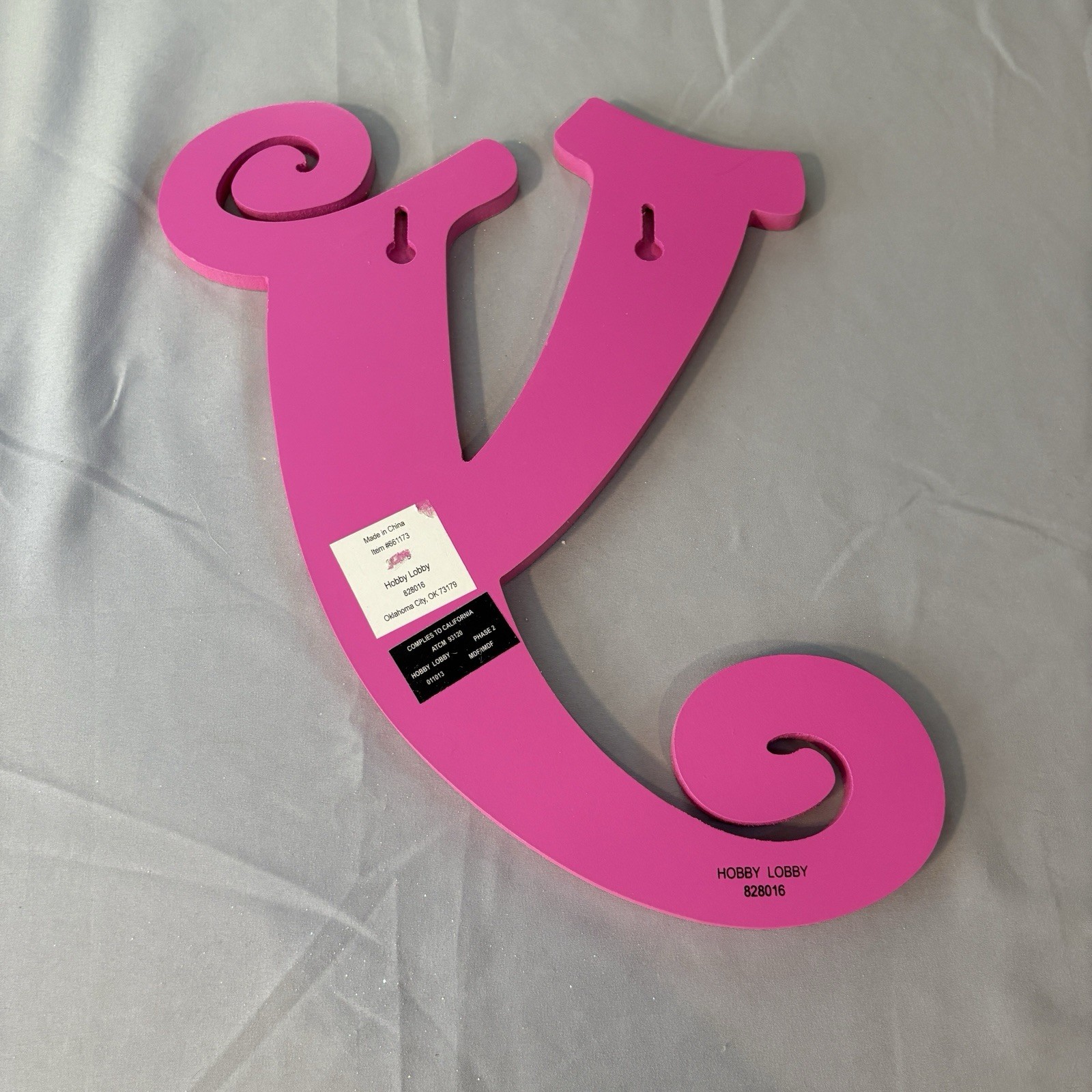 Hobby Lobby Decorative Pink Glitter Sparkly Wall Mount, Letter Y