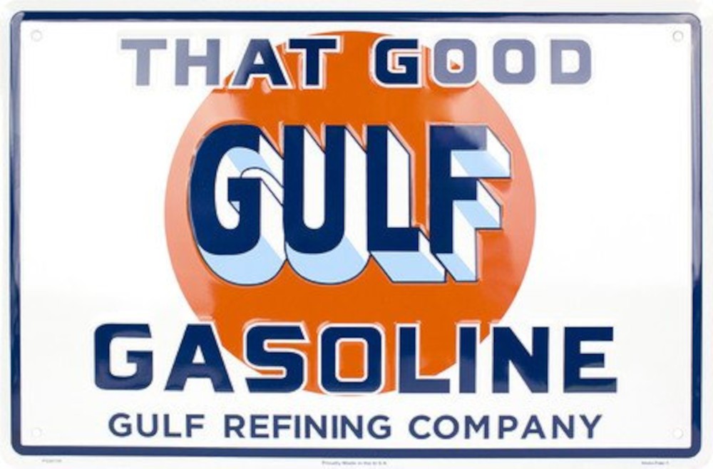 Hangtime THAT GOOD GULF GASOLINE 12×18 Parking Sign