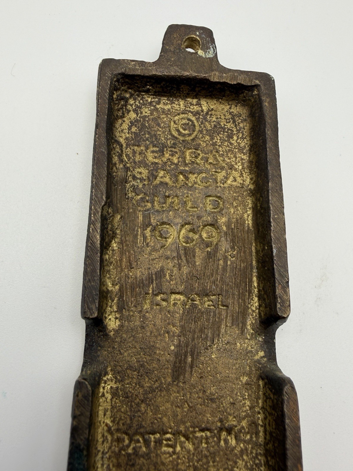 Vintage 1969 Terra Sancta Guild Israel Peace To All Who Enter Here Brass Door Pl