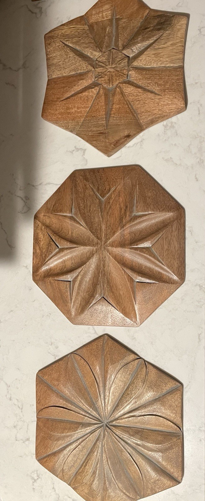 Solid Mango Wood Wall Plaques Set Of 3