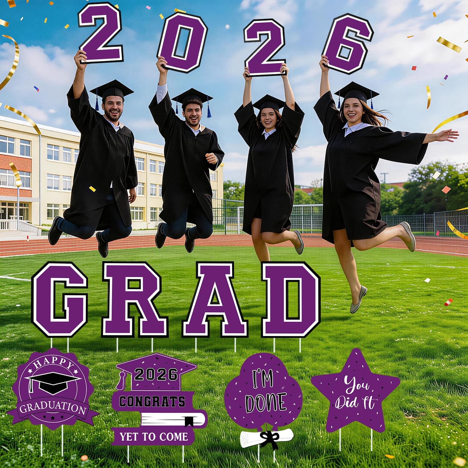 Graduation Decorations 2026 12Pcs Graduation Yard Signs Class of 2026 Outdoor…