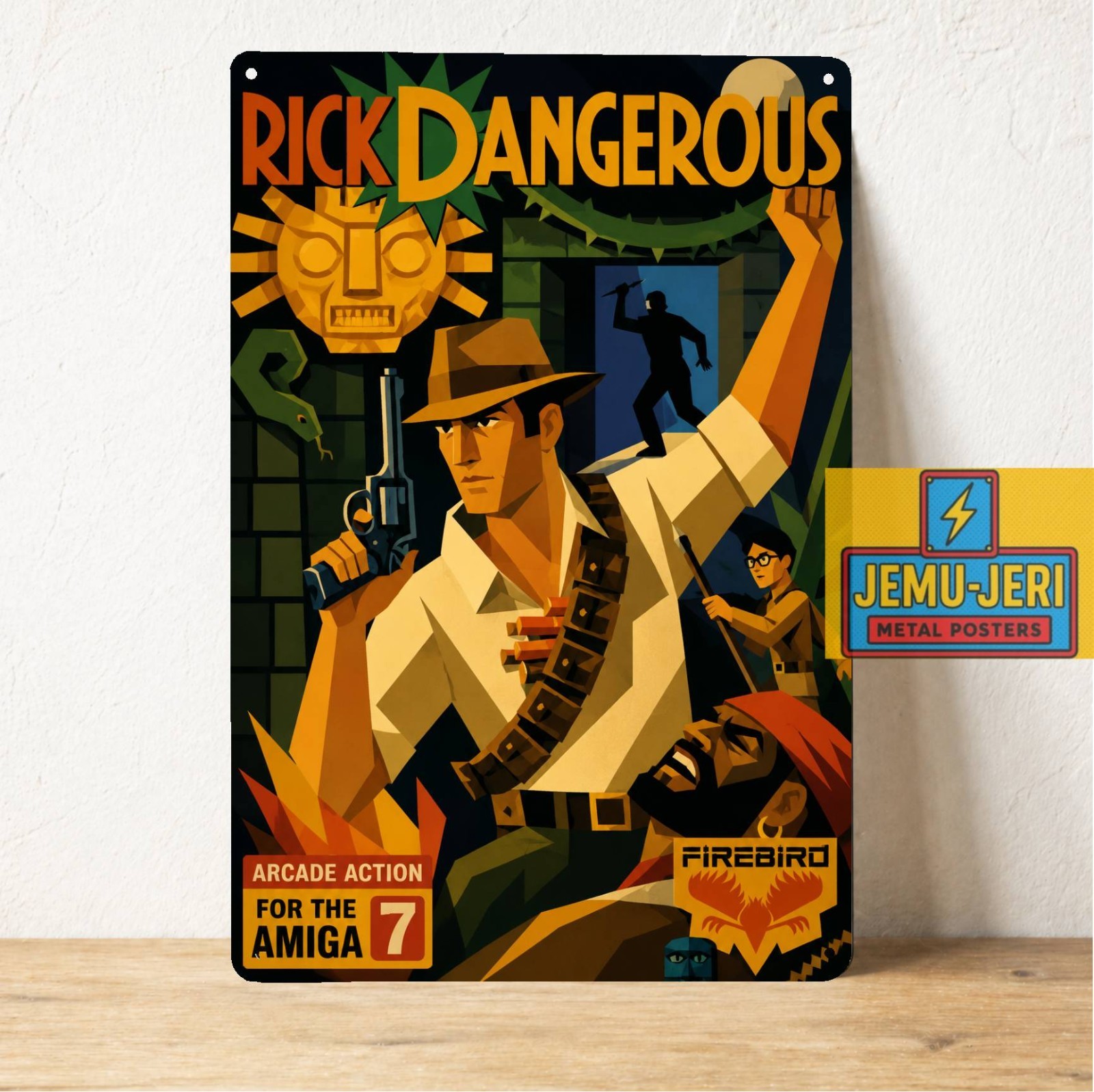 Rick Dangerous Vintage Amiga Video Game Metal Poster Sign 8*12″in Bauhaus Art