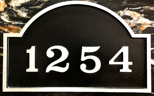 Custom Address Plaque Large Aluminum Palmer Bold Font 10 1/4″ x 1/2″ x 16 1/4″