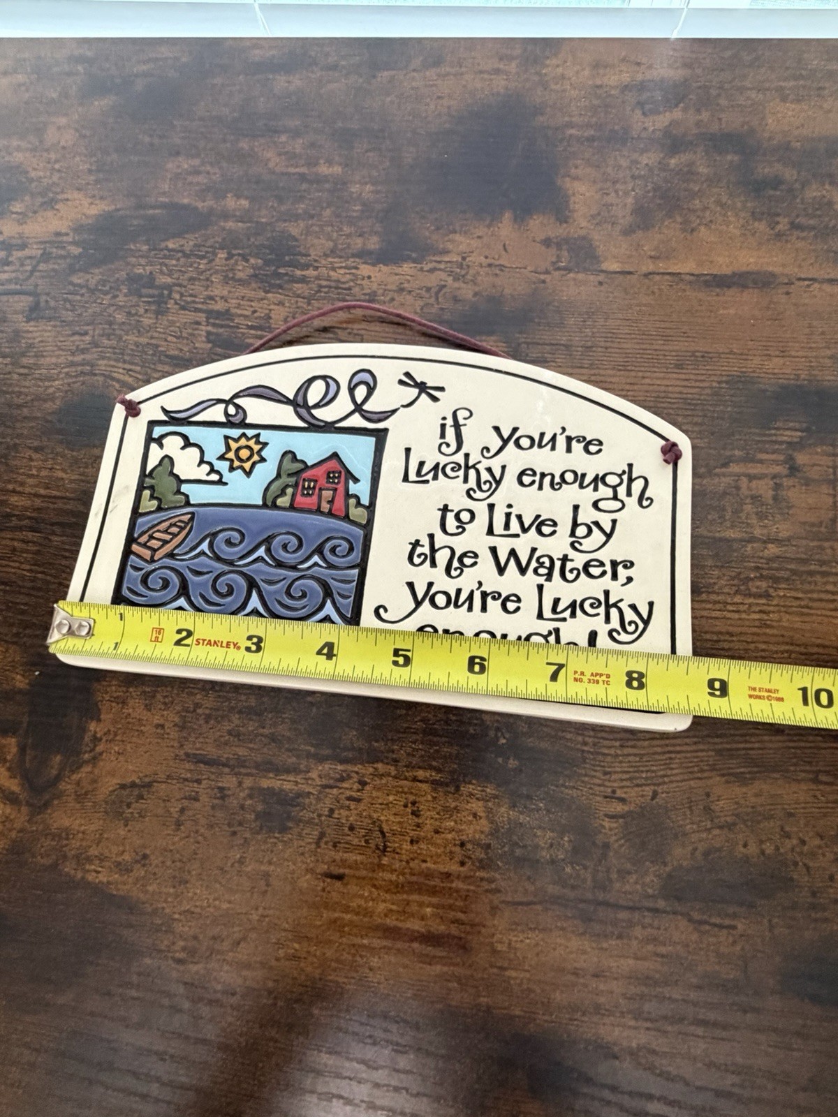 Spooner Creek Ceramic Wall Arch Plaque Handcrafted-Wisconsin 9″ Long – Grateful