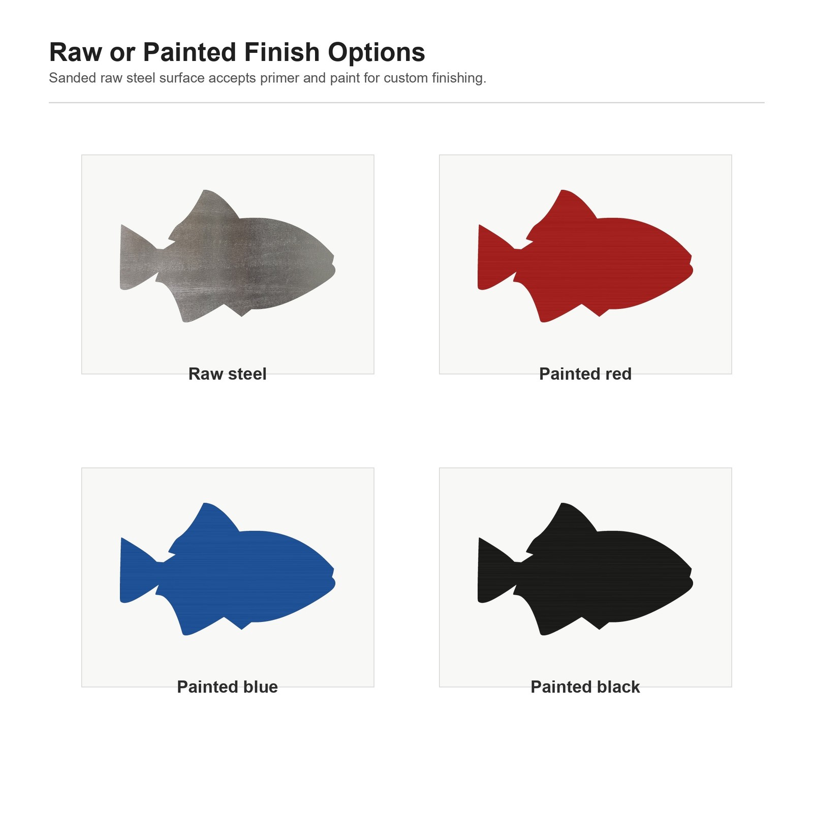 Fish 2 Steel Cutout Shape, Raw Metal Wall Art and Craft Supply