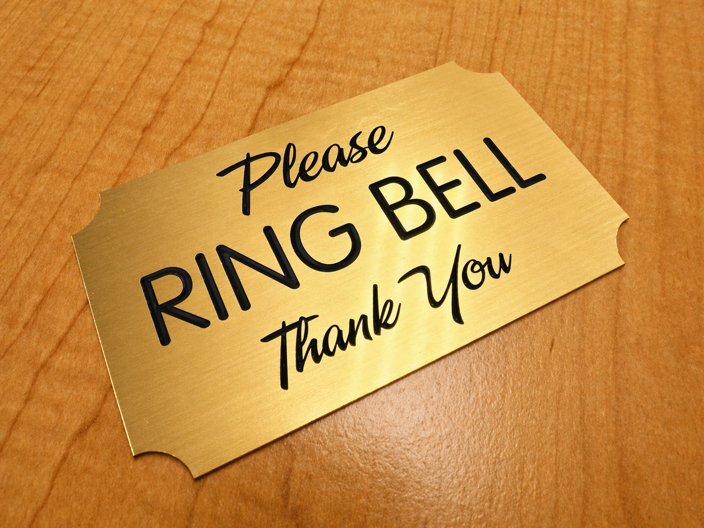 Engraved ~ Please RING BELL ~ Wall Door Sign Plate | Doorbell Home Office Plaque