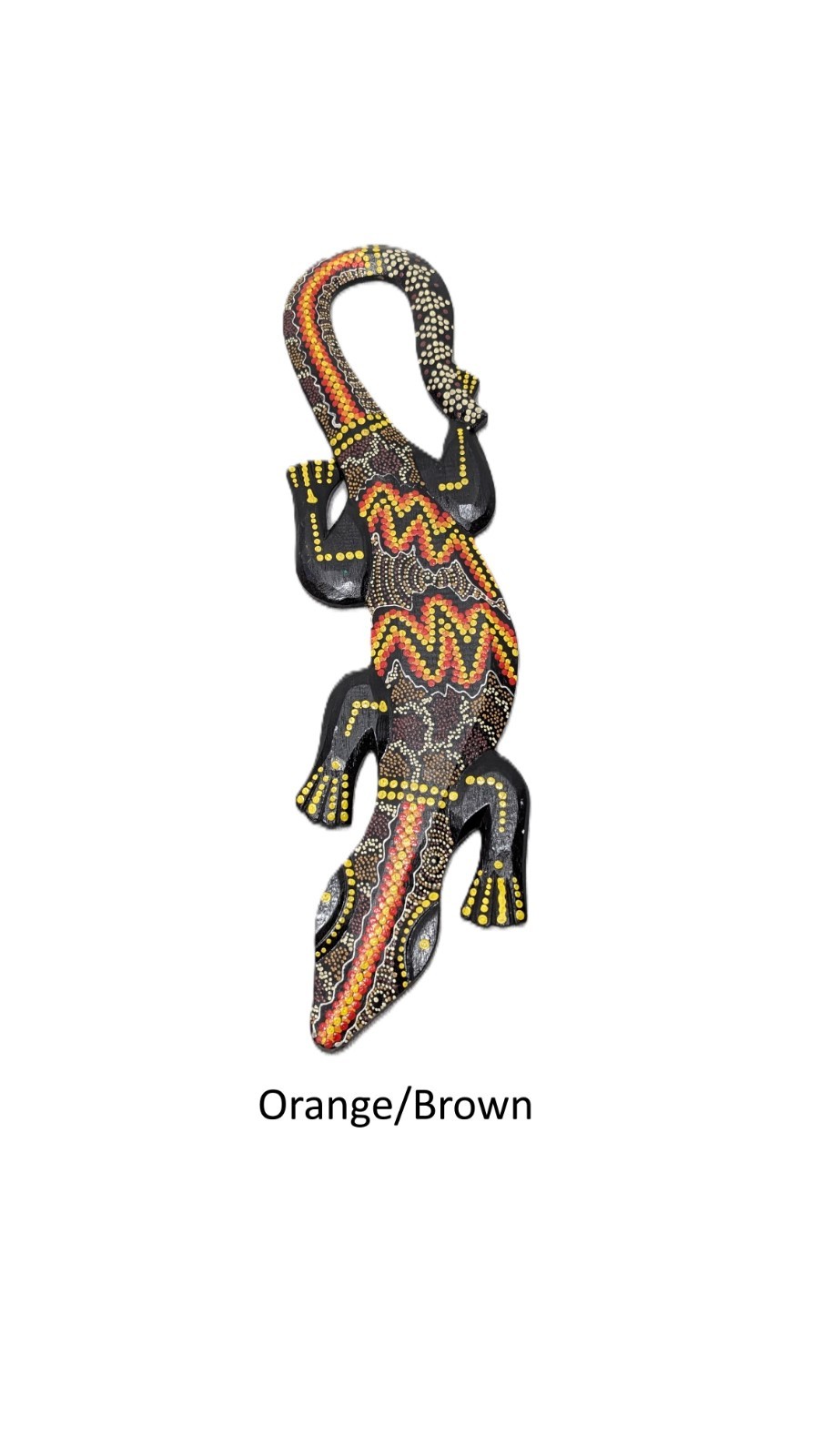 Hand Painted Gecko Wall Hanging Aboriginal Dot Art 19.5″ Assorted Color