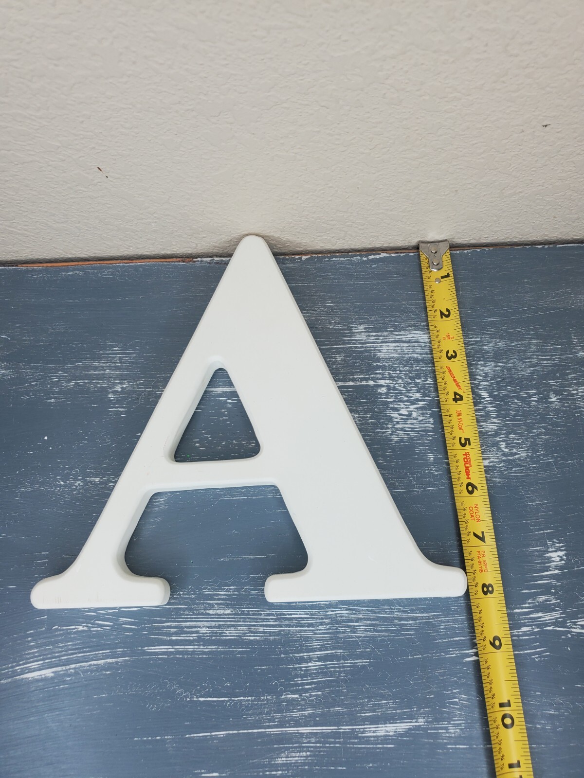 Large “A” White Single Letter-Wall Decoration-Letters/Words Wall Hanging~8″