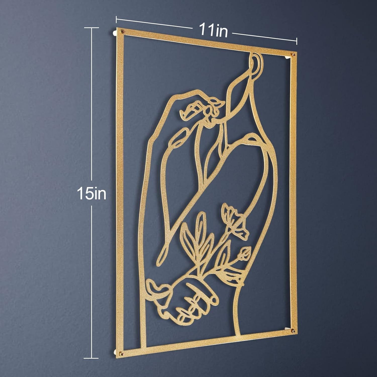 3 Pcs Gold Wall Decor Above Bed Minimalist for Living Room Metal Line Art – F…