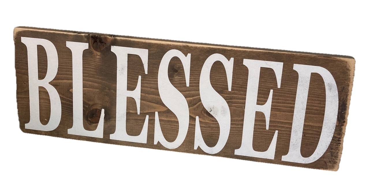 Blessed wooden sign /home decor 16″x6″ Farmhouse Cottagecore