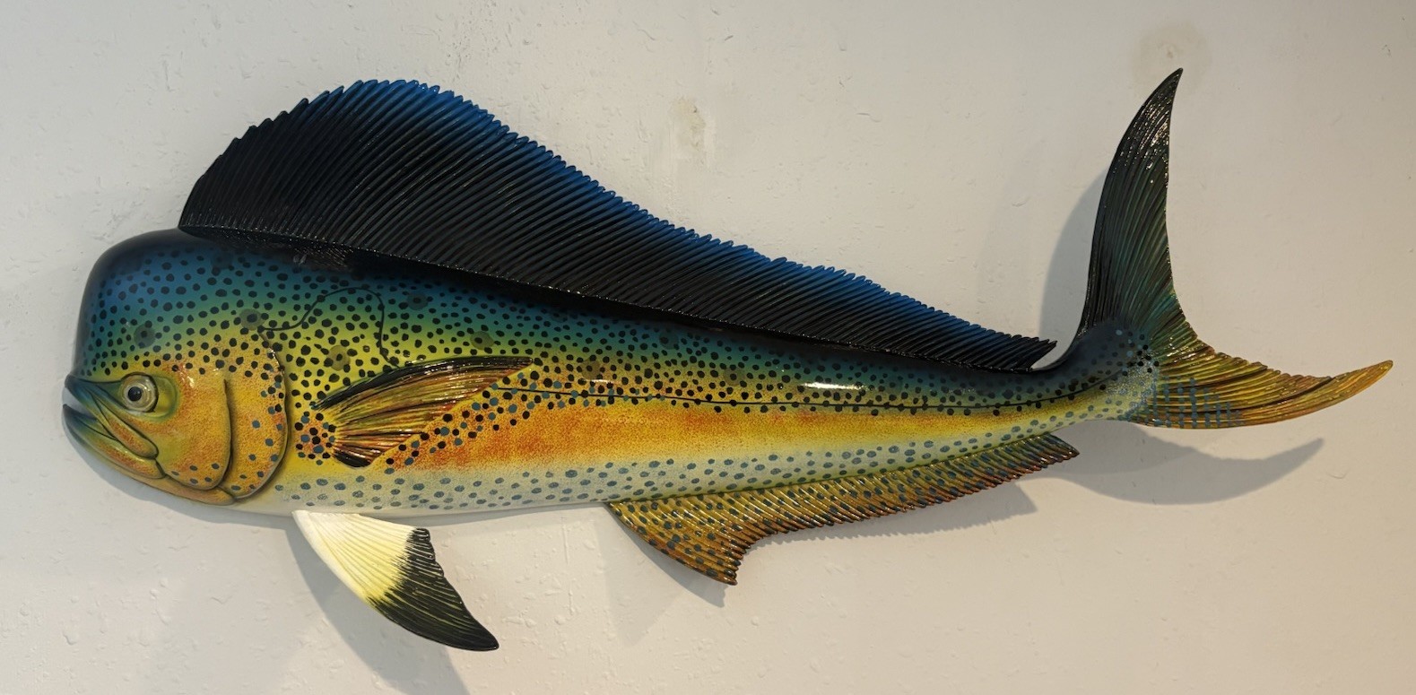 Mahi Mahi, 28” Wall Decor. Hand painted. Nautical Beach Decor. Fishing Decor.