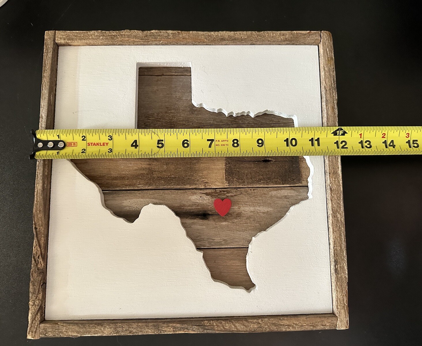 Wood Cut Out State Of Texas Art Farm House Style 12 in X 12 in