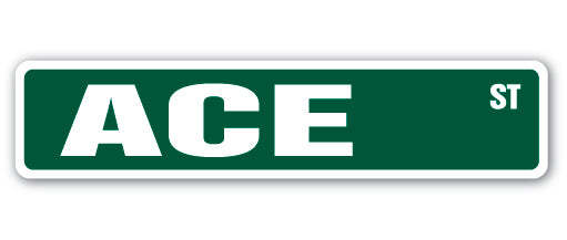 ACE Street Sign Childrens Name Room Metal Sign Decal