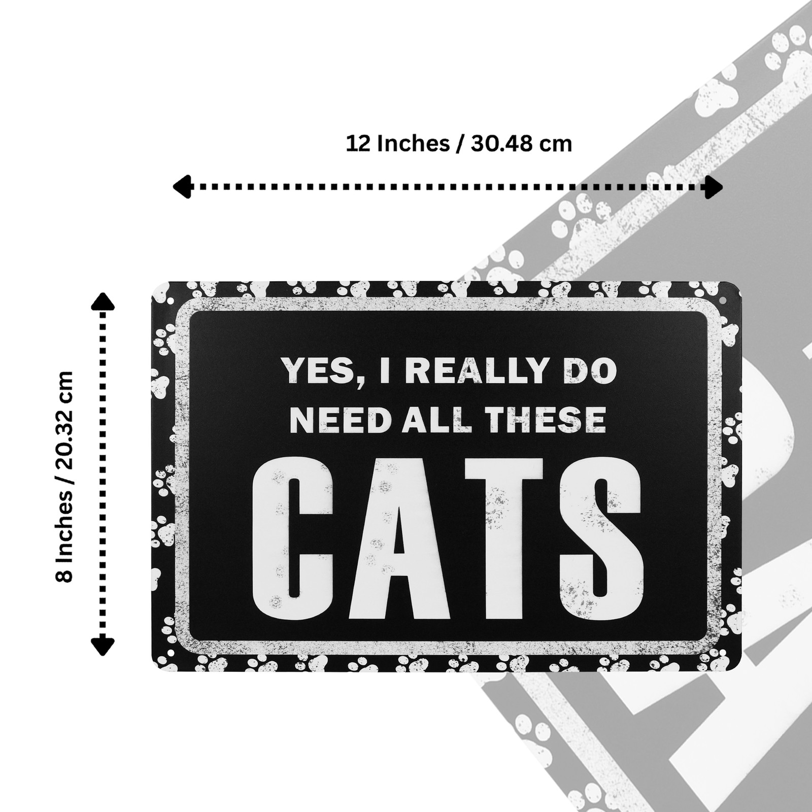 Funny Yes I Really Do Need All These Cats Sign Wall Art Living Room Home Decor