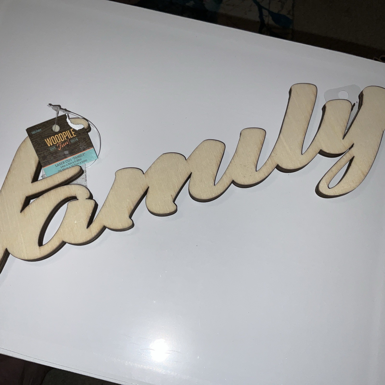 Family 14x5x.38 Laser Cut Wood Thick Paintable Or Stained Make It Your Own New