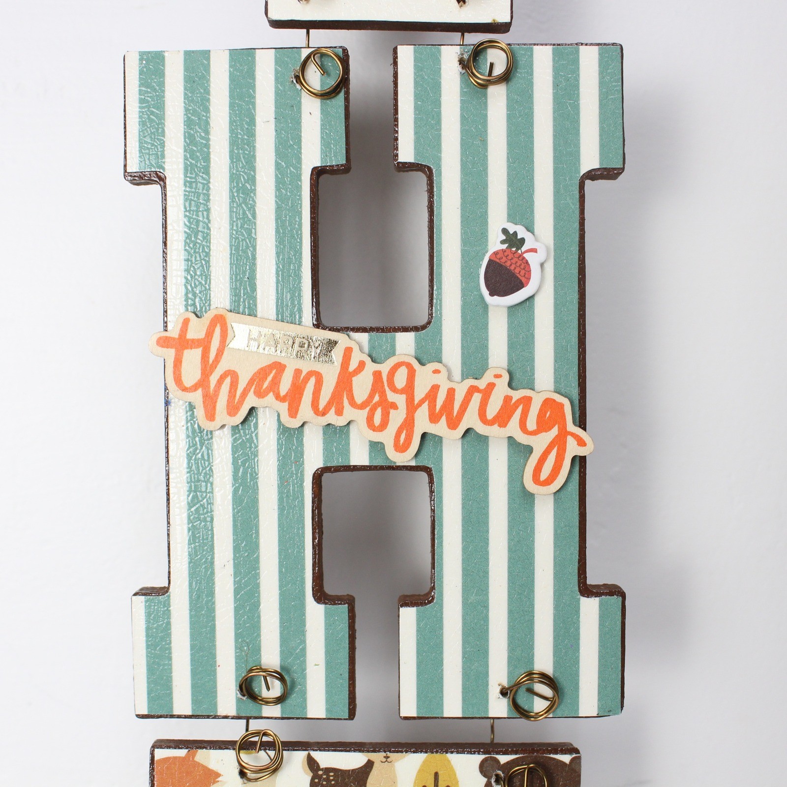 GATHER Vertical Wooden Fall Hanging Sign Thanksgiving Rustic Wall Decor Multi