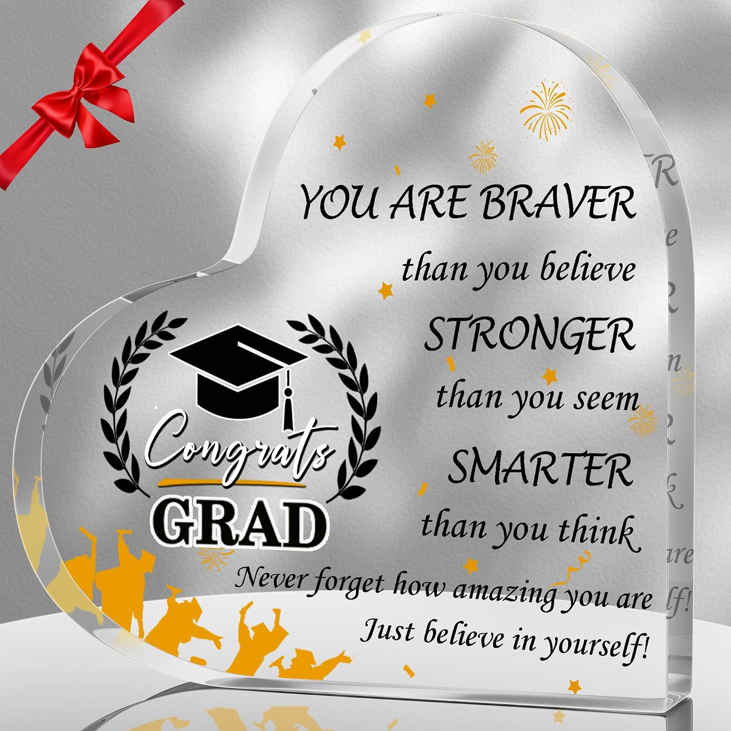 5.9 x 5.9 Inch Acrylic Graduation Gifts for Girls Her Him, Heart Middle High