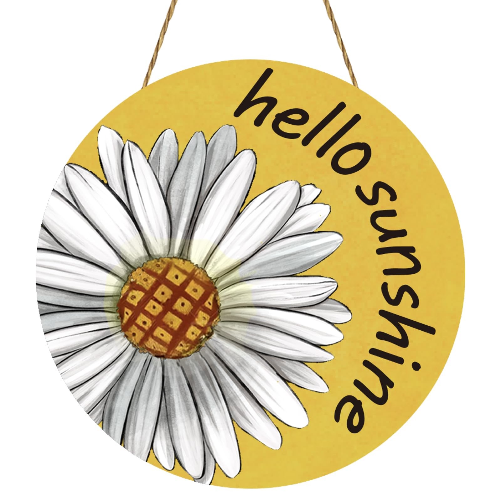 Hello Summer Decorations Flower Wreath Wooden Door Wall Hanging Sign Gift