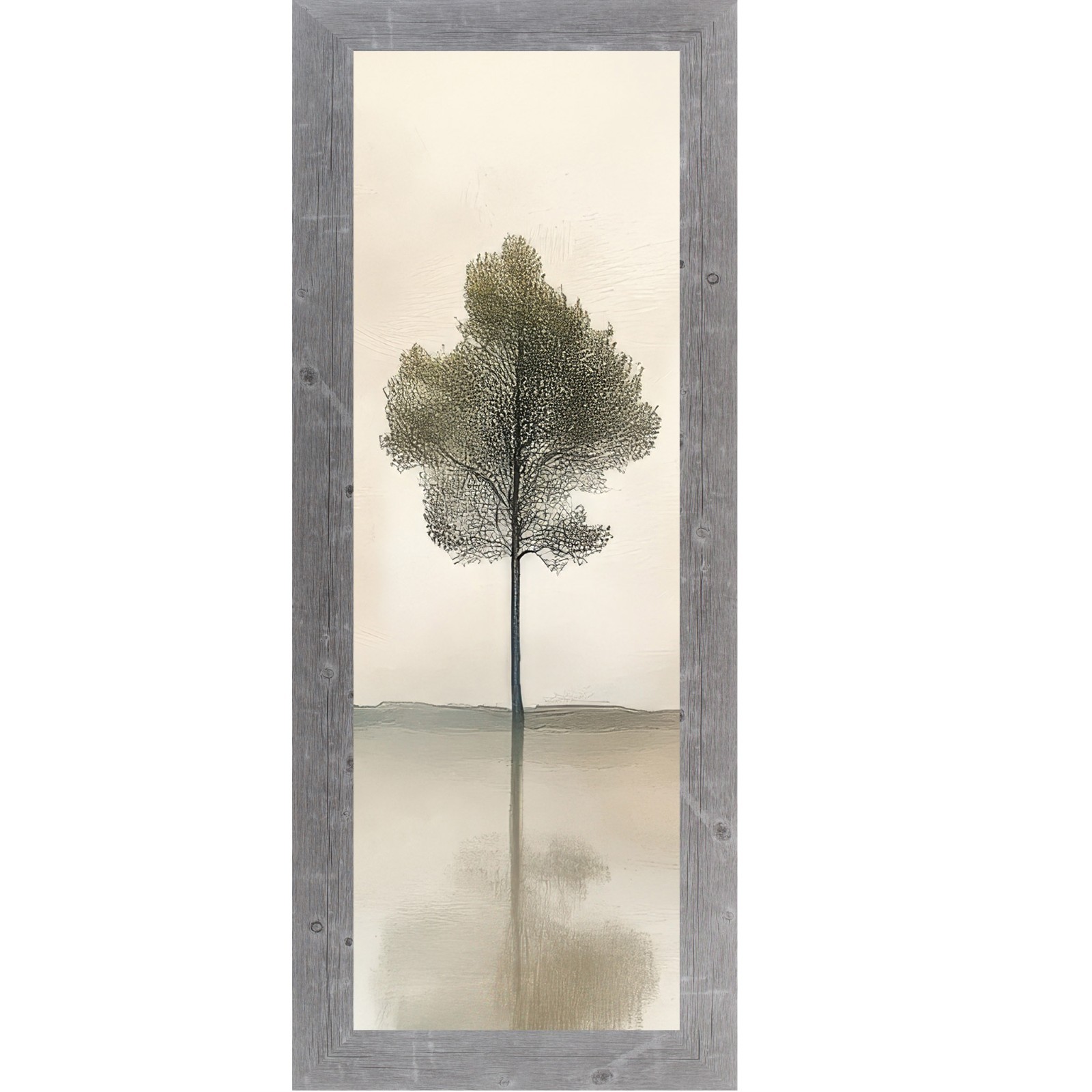 Minimalist Tree Wall Art Vertical Framed Nature Landscape Decor 8×20