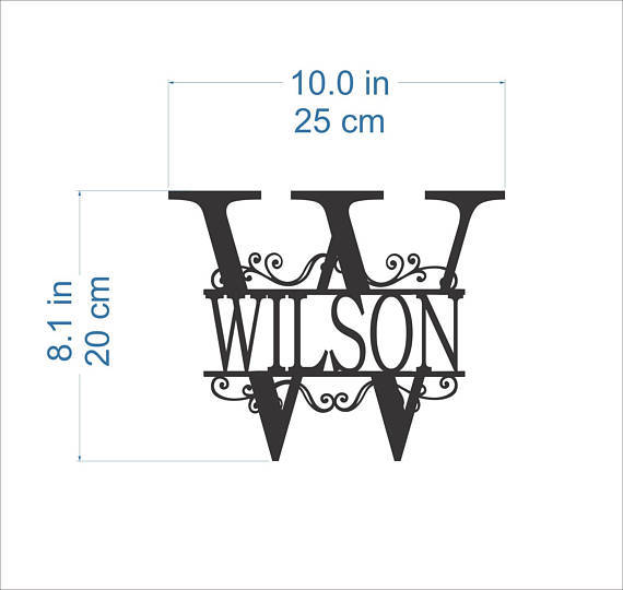 Personalized Name Sign Split Letter Initial Outdoor Metal Custom Monogram