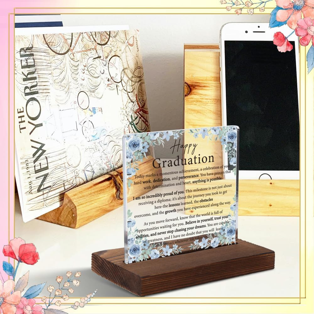Happy Graduation Acrylic Plaque, Inspirational Graduation Gift for Him or Her, M