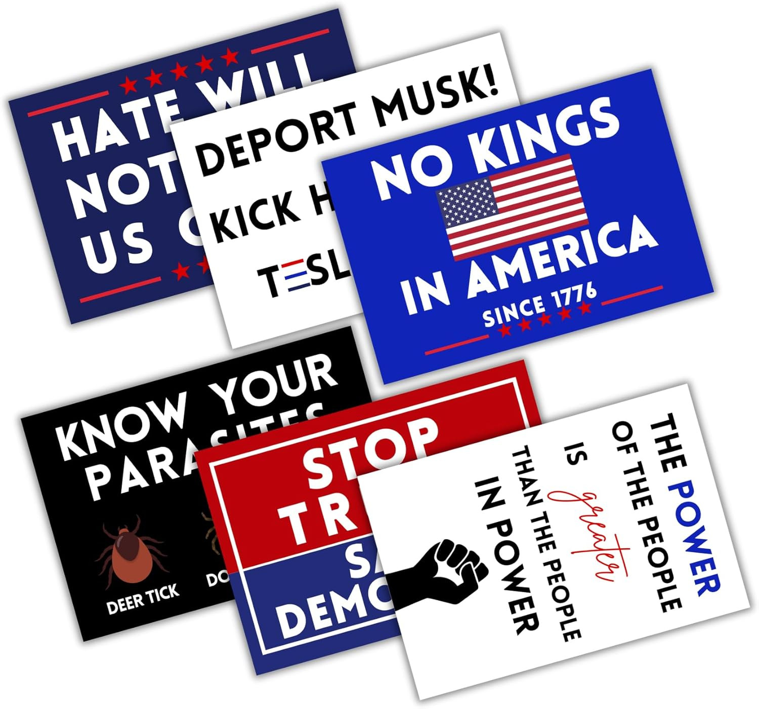 Anti-Trump Protest Signs – 6 Pack, 12×18” – Stand for Democracy
