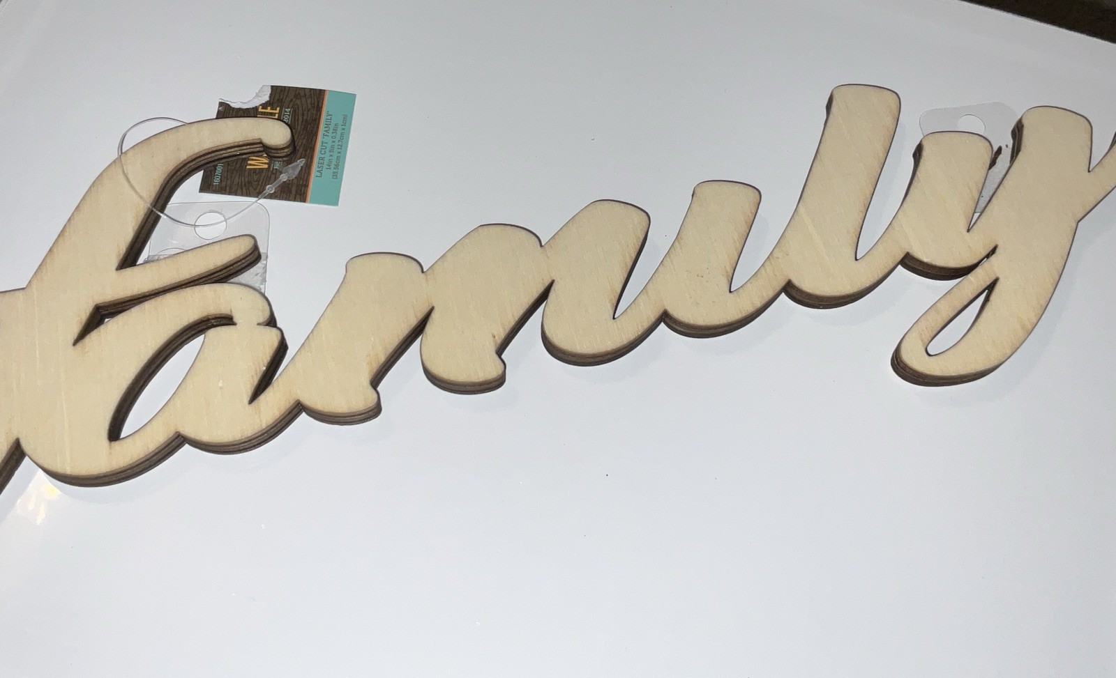 Family 14x5x.38 Laser Cut Wood Thick Paintable Or Stained Make It Your Own New