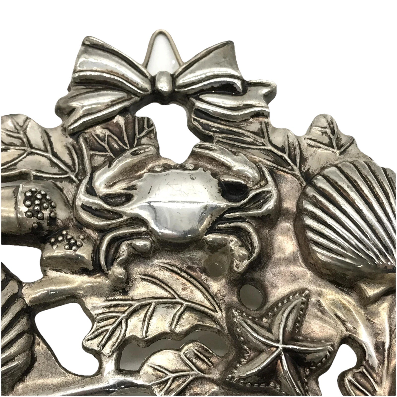 Godinger Sea Treasure Silver Plated Wreath Coastal Shells Ocean Wall Plaque 9″