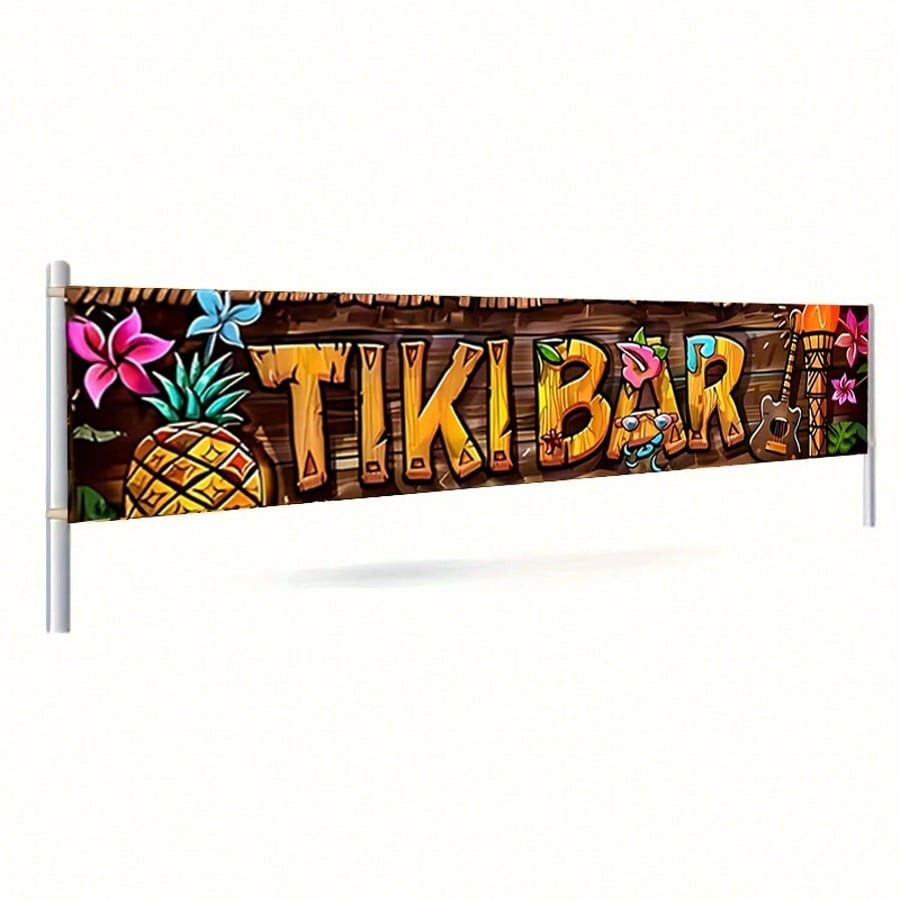 Multicolor Tiki Bar Banner 50x200cm Tropical Party Decor For Patio Garden