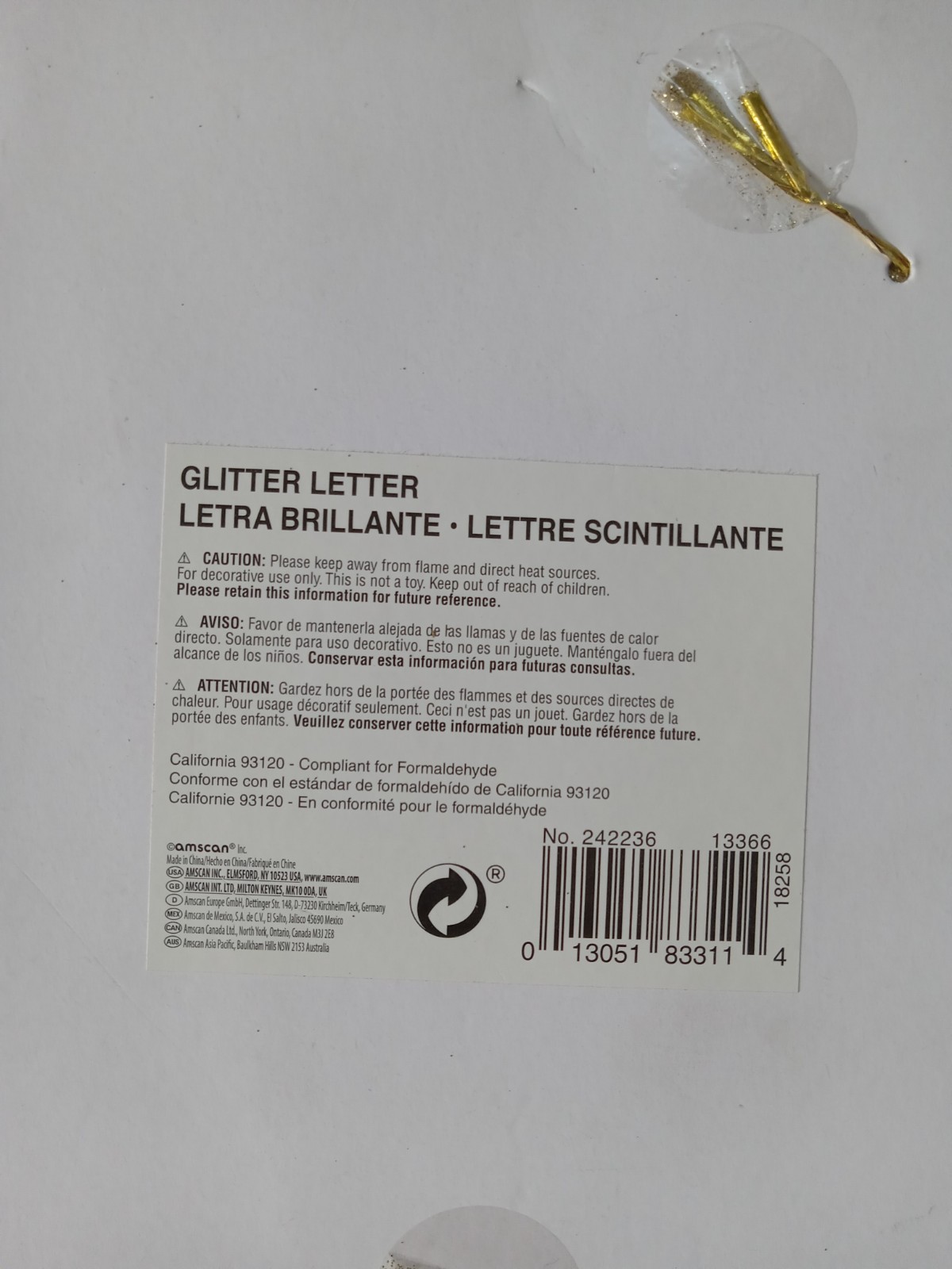 🌟Gold Glitter Letter – V: Home Decor And Decoration (9 in. X 6.75 in.)