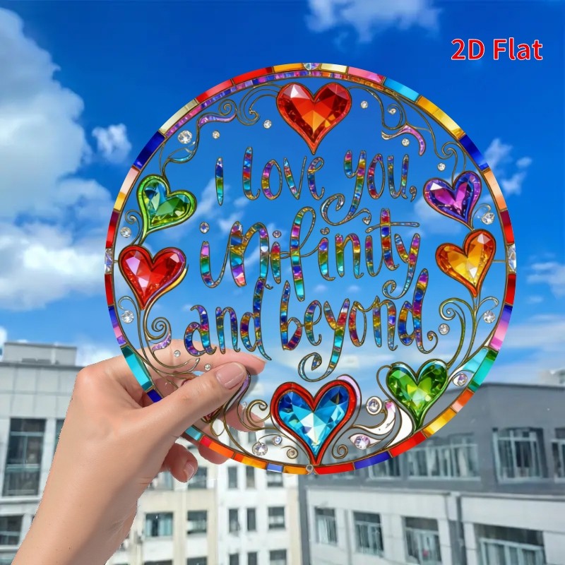 Round Acrylic I Love You to Infinity and Beyond 8*8Inches Home Decor Best Gift