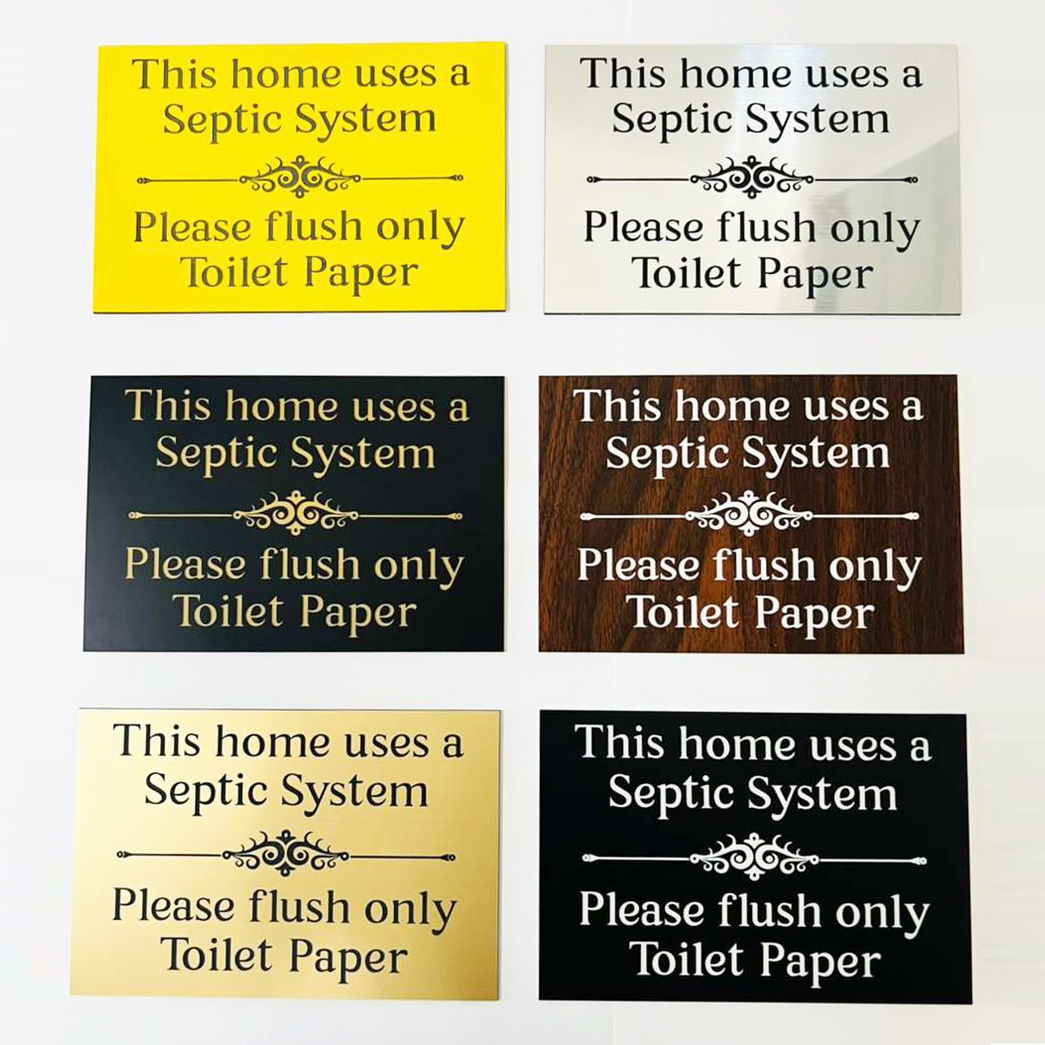 This Home Uses a SEPTIC SYSTEM – Please Flush Toilet Paper Only | 3″x5″ Sign