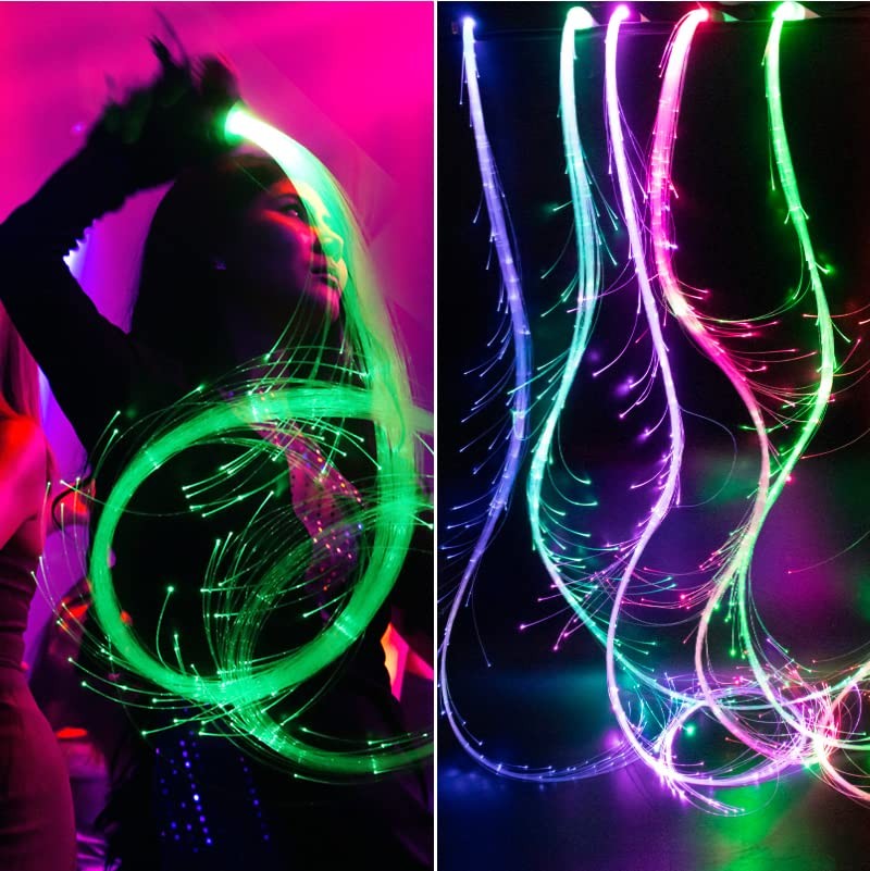 Space Whip (7 Colors 23 Modes) Led Fiber Optic Whip Rave Toy,EDM Events,Dance…