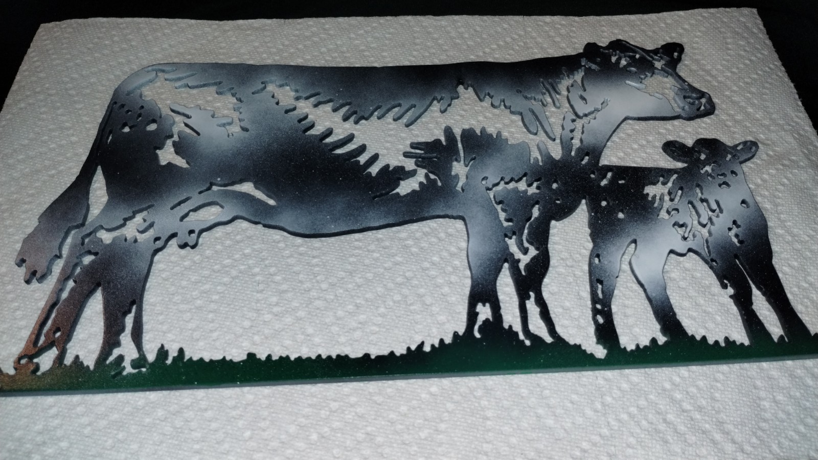 “Heavy Metal Art” COW & CALF Lg Digital Plasma Cut in Plate steel not thin tin