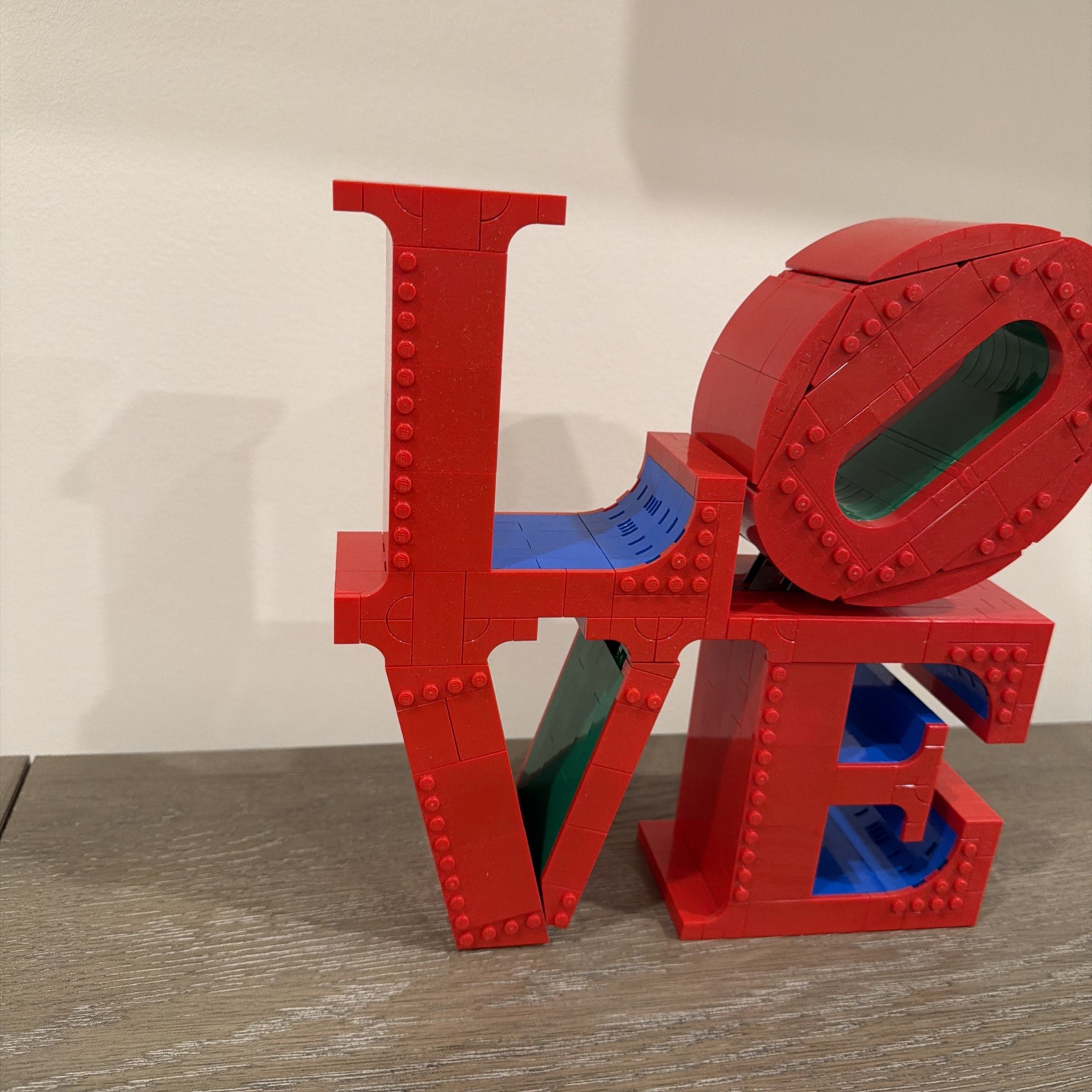 Red Lego LOVE Letters Freestanding Decorative Sign, Love & Hearts Theme