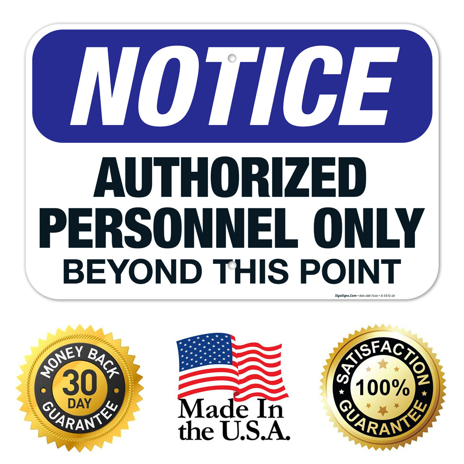 Authorized Personnel Only Beyond This Point Sign, OSHA Sign,