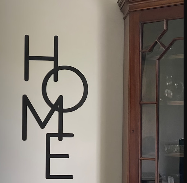 1pc Unique Home Metal Sign Wall Decoration Bedroom Living Room Porch Black