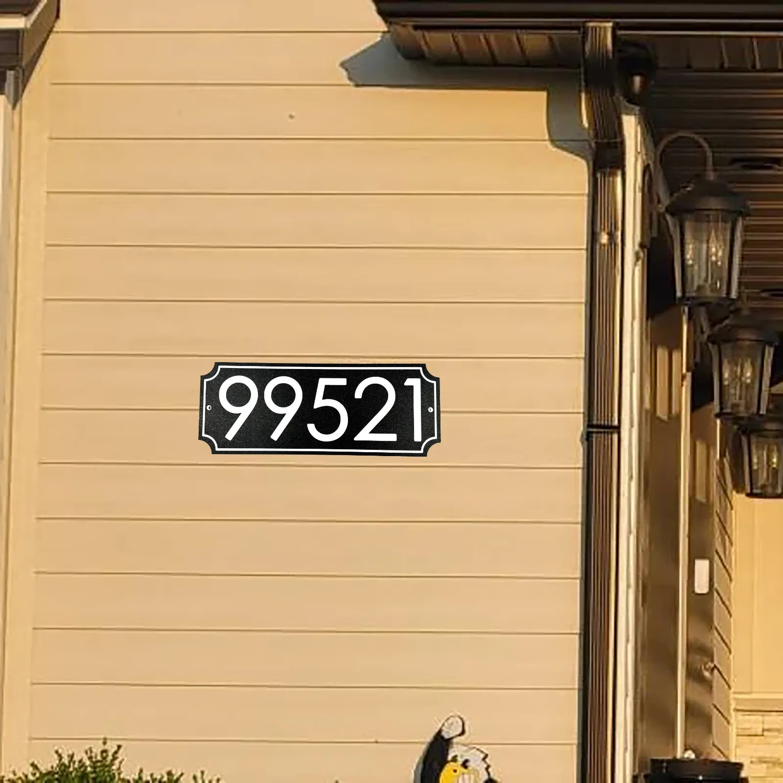 Engraved Personalized Custom House Home Number Street Address HDPE Sign 5In