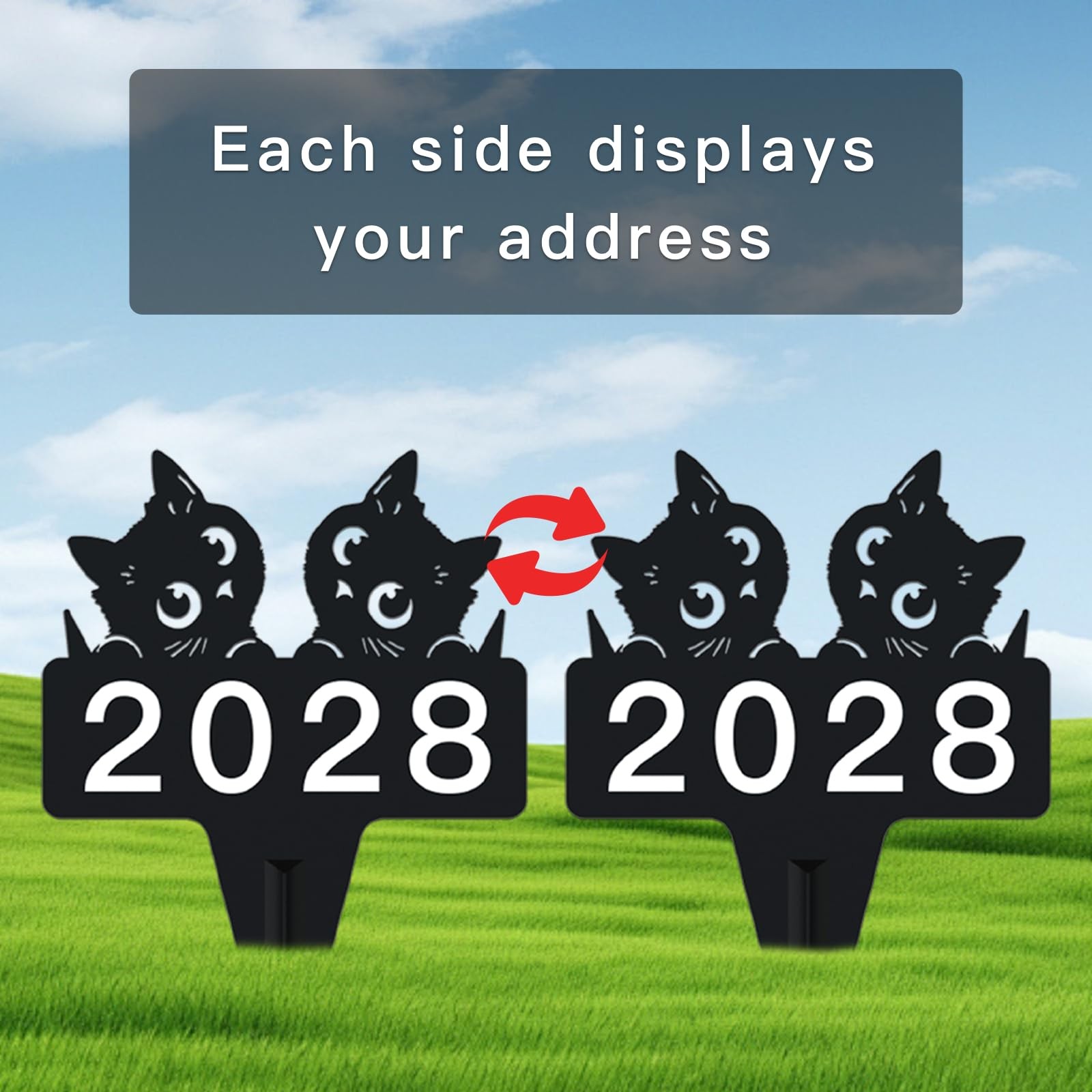 Address Plaques for House, Cat Metal Address Plaque for Outside, Street Name …