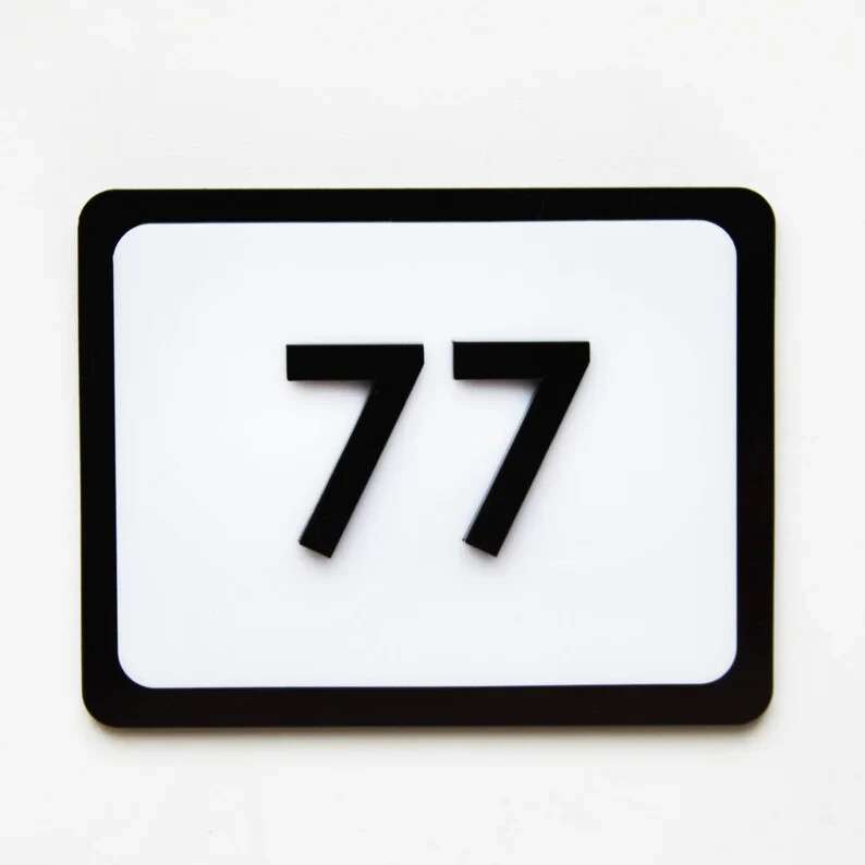 Modern House Signs Plaques Door Numbers 1 – 999 Personalised Name Plate