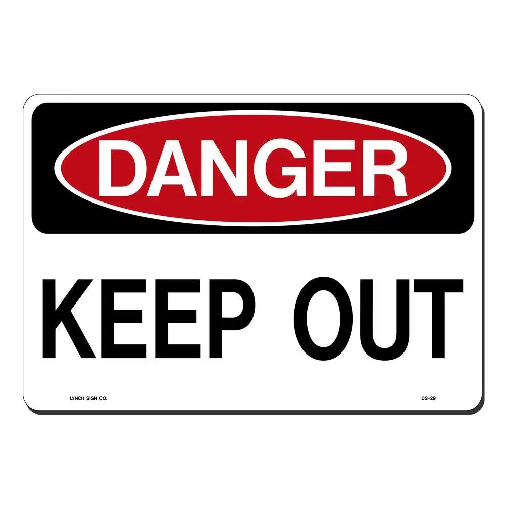 14 In. X 10 In. Danger Keep Out Sign Printed on More Durable, Thicker, Longer La