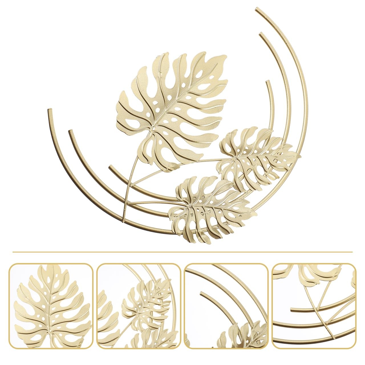 Gold Metal Leaf Wall Decor 3D Iron Leaf Sculpture 9.05X6.29 Inch Indoor Room …